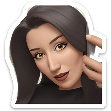 selfie of girl with phone sticker