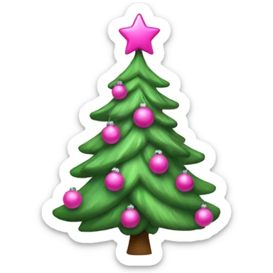 Pink Christmas tree sticker