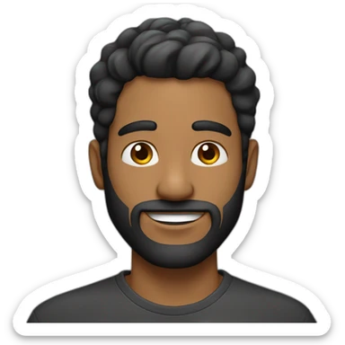 hombre de 26 años cabello corto negro y con barba sticker