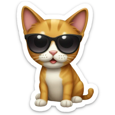Cat with sunglasses sticker