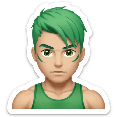 green haired, athlette sticker