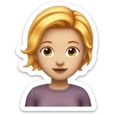 Girl, short blonde red tip hair with red tips hair sticker