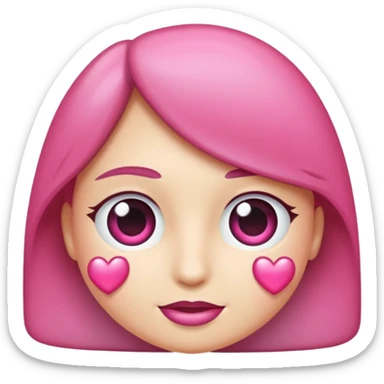 Coração metade rosa escuro e metade branco sticker