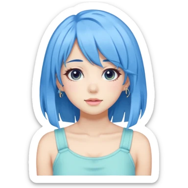 Blue Pastel Gyaru Summer Girl sticker