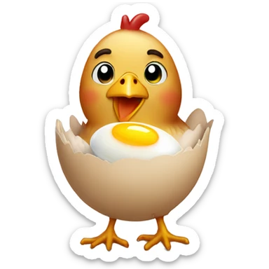 chicken with egg sticker