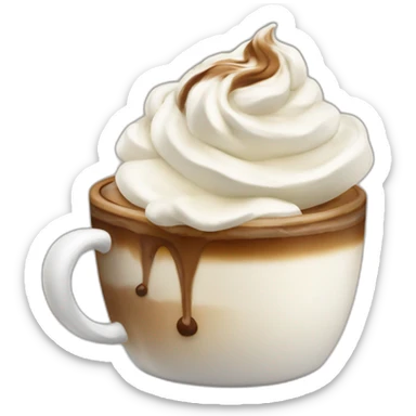Coffee with whipped cream sticker