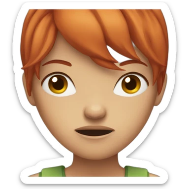 red hair girl angry sticker