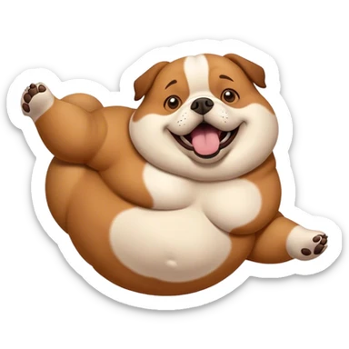 Fat dog doing a flip sticker