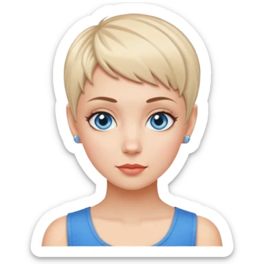 white girl pixie cut sticker