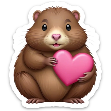 nutria abrazando un corazon rosa sticker