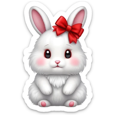 Cute bunny with a bow sticker