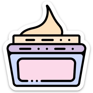 Facial moisturizer cream in jar, minimalist, rounded, soft pastel colors, no outline sticker