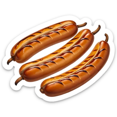 single bratwurst sausage, grilled sticker