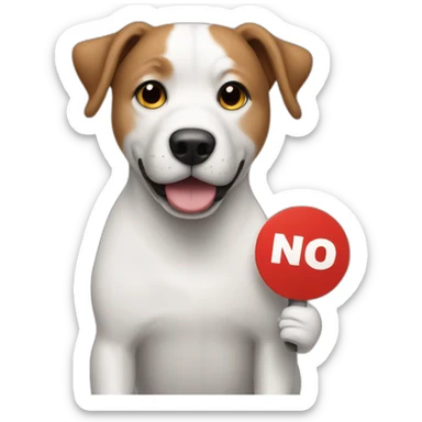 A dog holding sign saying NO BOYCOTT sticker