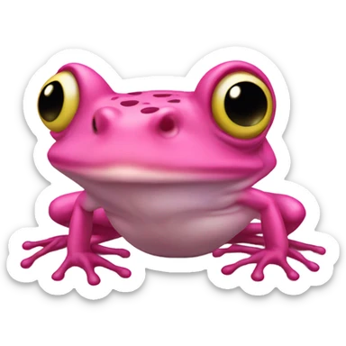 Pink realistic frog sticker
