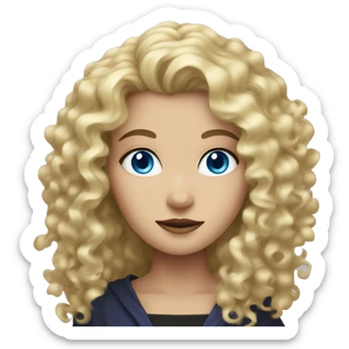 Blonde curly hair Blue eyed woman who is witchy  sticker