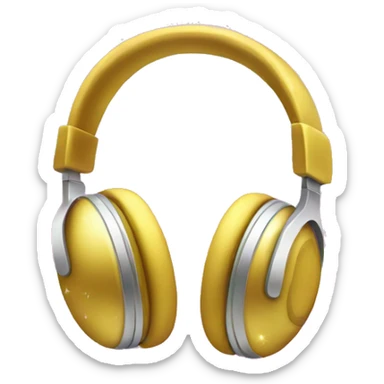 headphones with sparkles in apple emoji style sticker