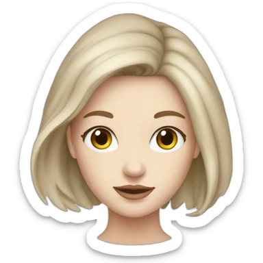 pale skin - marron hair girl hoodie sticker