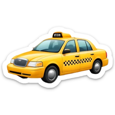 yellow taxi cab with black checkered pattern sticker