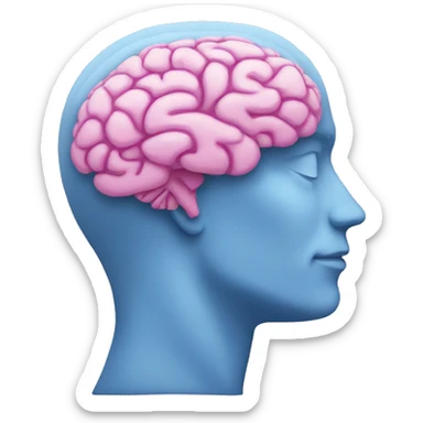 side profile head with brain sticker