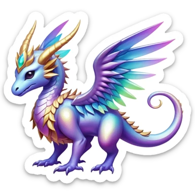 Epic divine legendary complex detailed iridescent gradients aesthetic-scenery-Fakémon-creature sticker