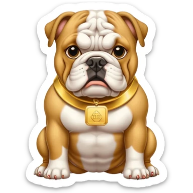 Bulldog with gold bars  sticker