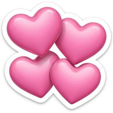 three pink hearts sticker
