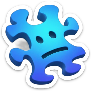 blue puzzle piece with a gradient mesh sticker