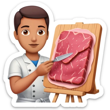 pink artist painting a SPAM meat abstract landscape  sticker