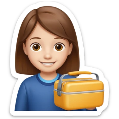 child with lunchbox sticker