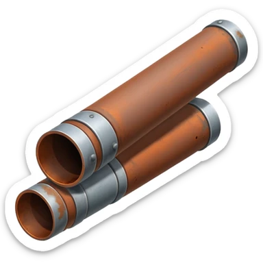 long thin metal pipe sticker