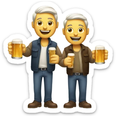 Two guys drinking Beer sticker