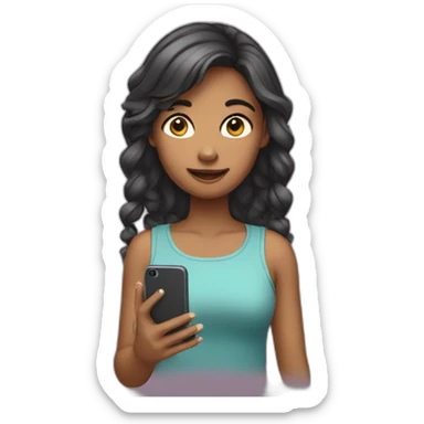 Girl play on phone sticker