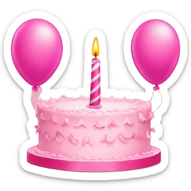Pink happy birthday banner sticker