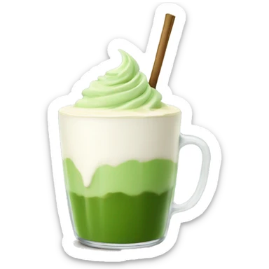matcha latte with cream sticker