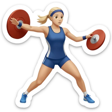 track and field throwing event female throwing discus more covered up sticker