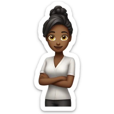 black pretty and beautiful software developper girl crossing arms sticker