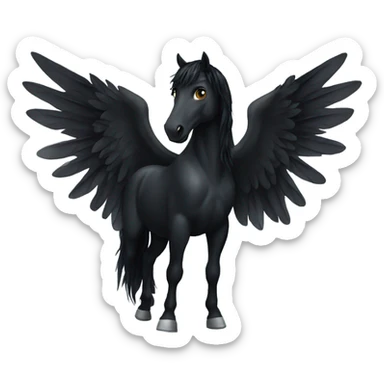 Black horse with wings sticker