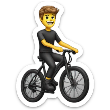 Cuisinier sur un vélo faisait un signe de rock sticker