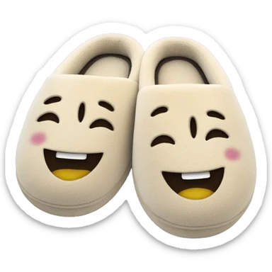 Smily face slippers sticker