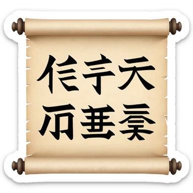 scroll with Chinese characters sticker