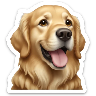 Golden retriever dressed in buffalo bills sticker