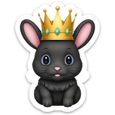 Black bunny with crown sticker