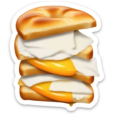 Bagel with orange juice sticker