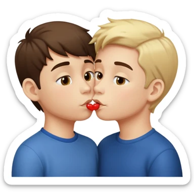 Boys kissing sticker