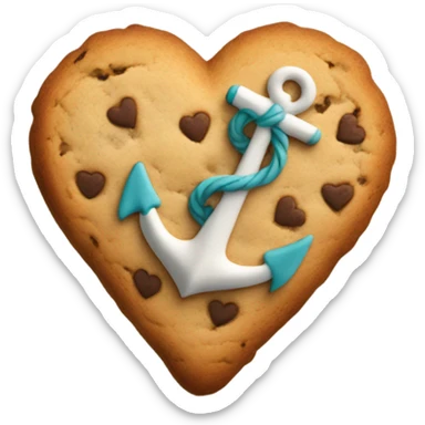 cookie heart with anchor sticker