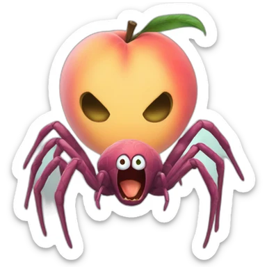 scary-spider-peach sticker