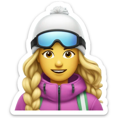 Sweet girls skiing sticker