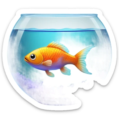 Fish in a fishbowl sticker