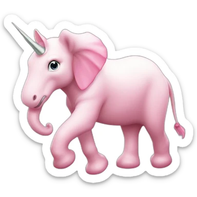 Une licorne sur un éléphant rose sticker